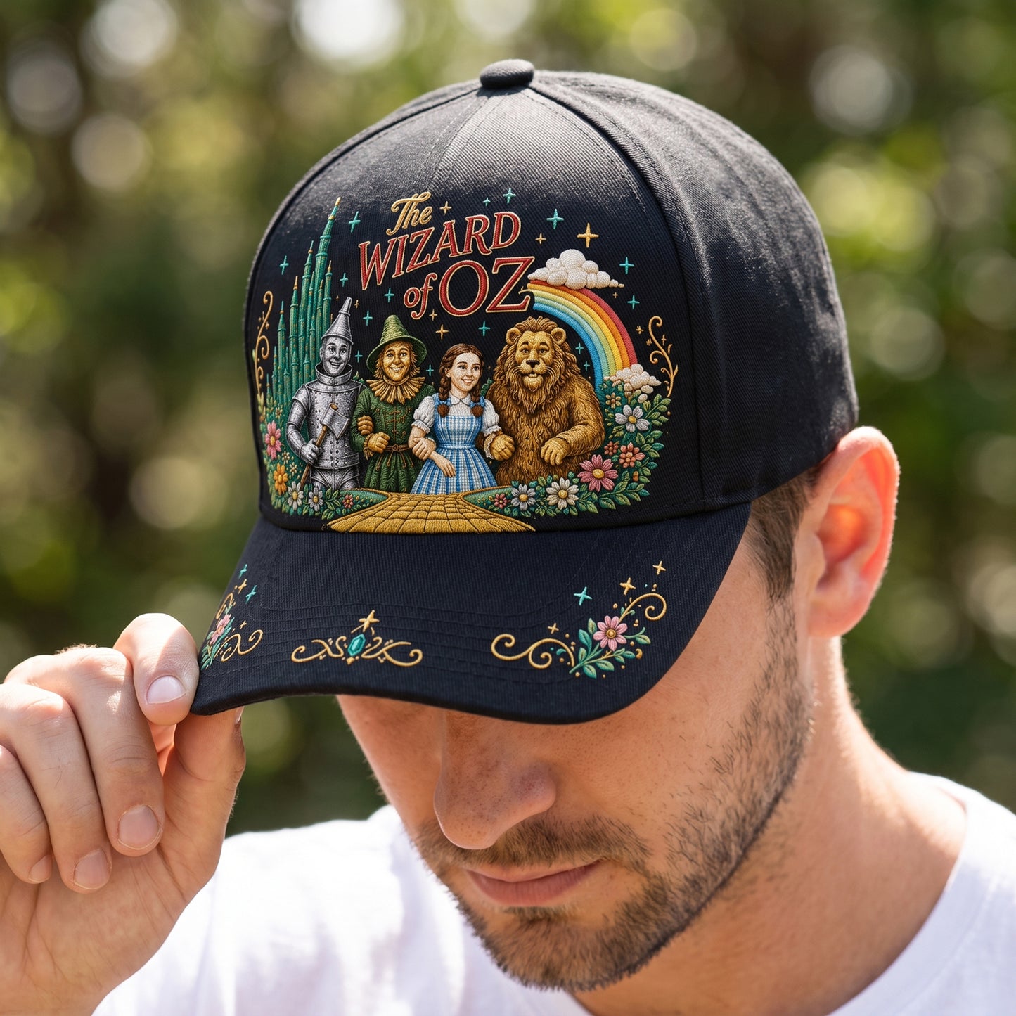 The Wizard of Oz Classic Characters Embroidered Denim Cap