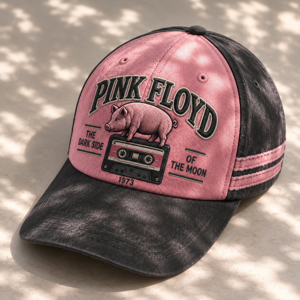 Pink Floyd Dark Side Cassette Pig Embroidered Denim Cap