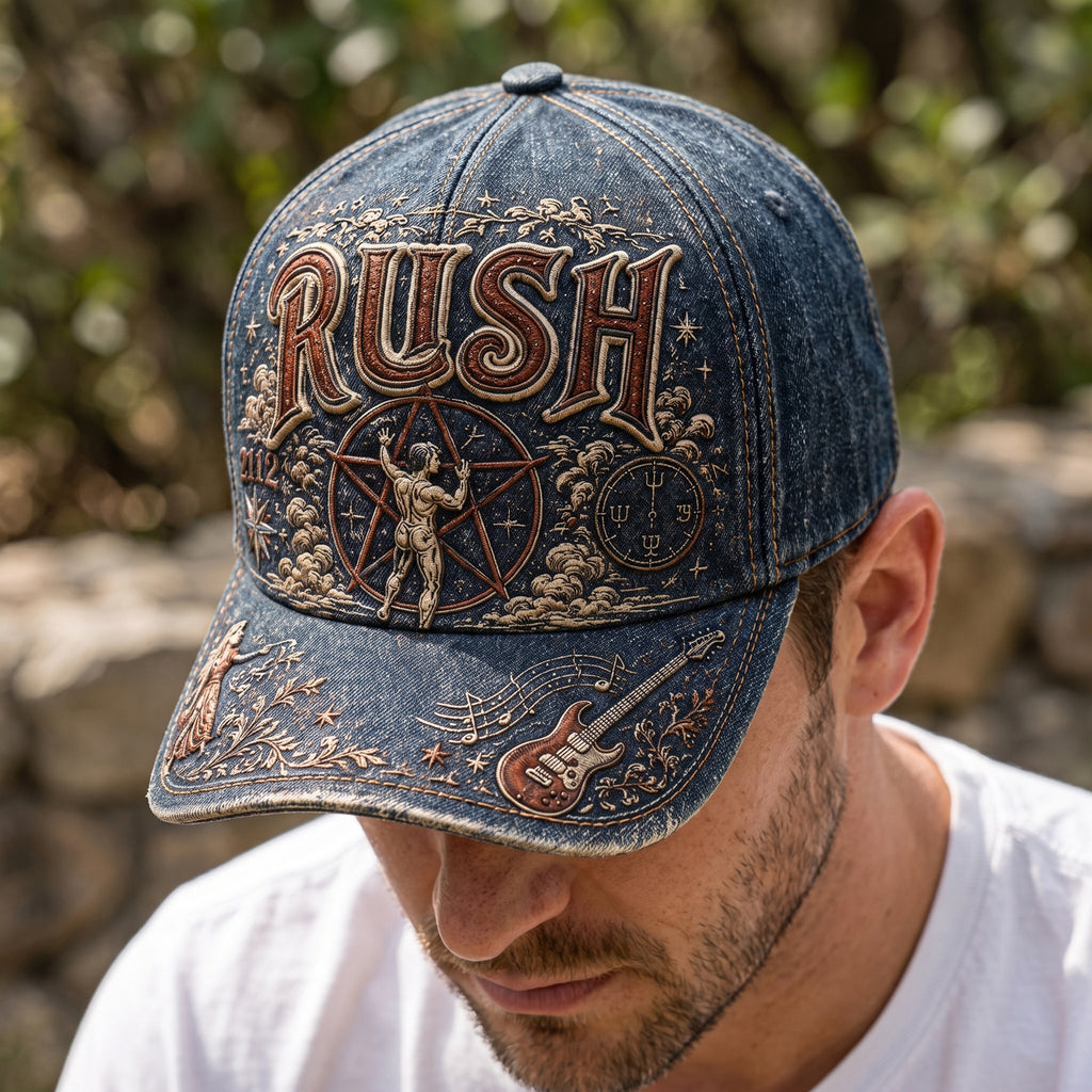 Rush 2112 Vintage Embroidered Denim Cap