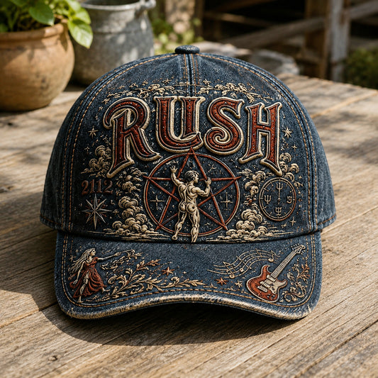 Rush 2112 Vintage Embroidered Denim Cap