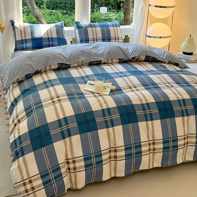 Kawaii Bear Printed Bed Set Floral Duvet Cover Pillowcase Bedding Set Cute Dog Bed Linen Sheet Quilt Cover Full Queen King Size