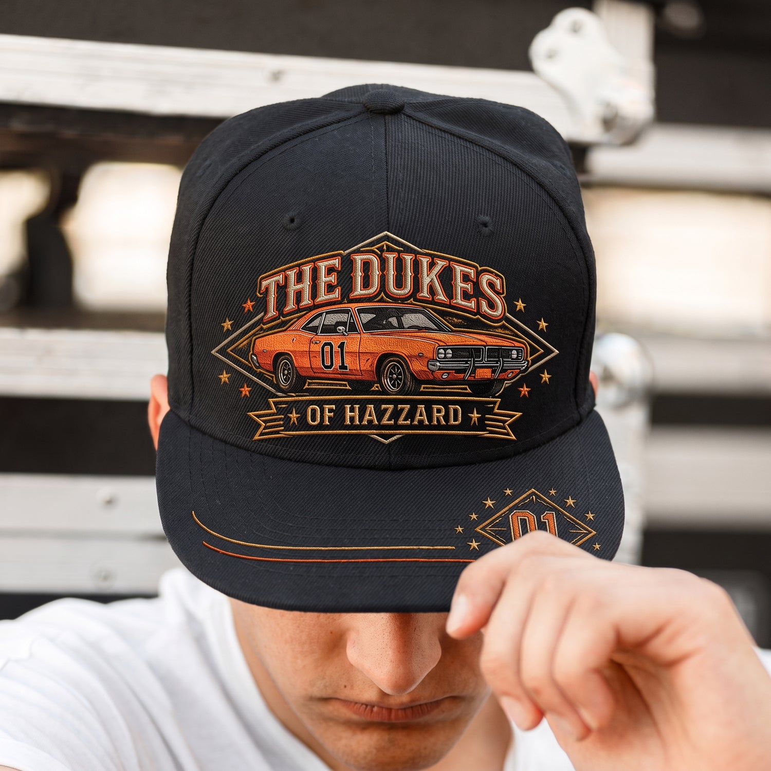 The Dukes of Hazzard General Lee Embroidered Denim Cap