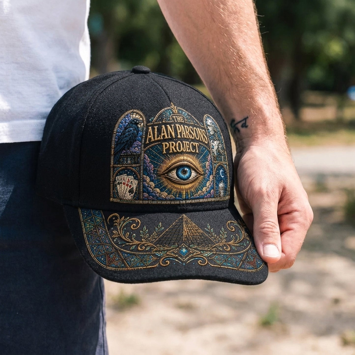 The Alan Parsons Project Stained Glass Embroidered Denim Cap