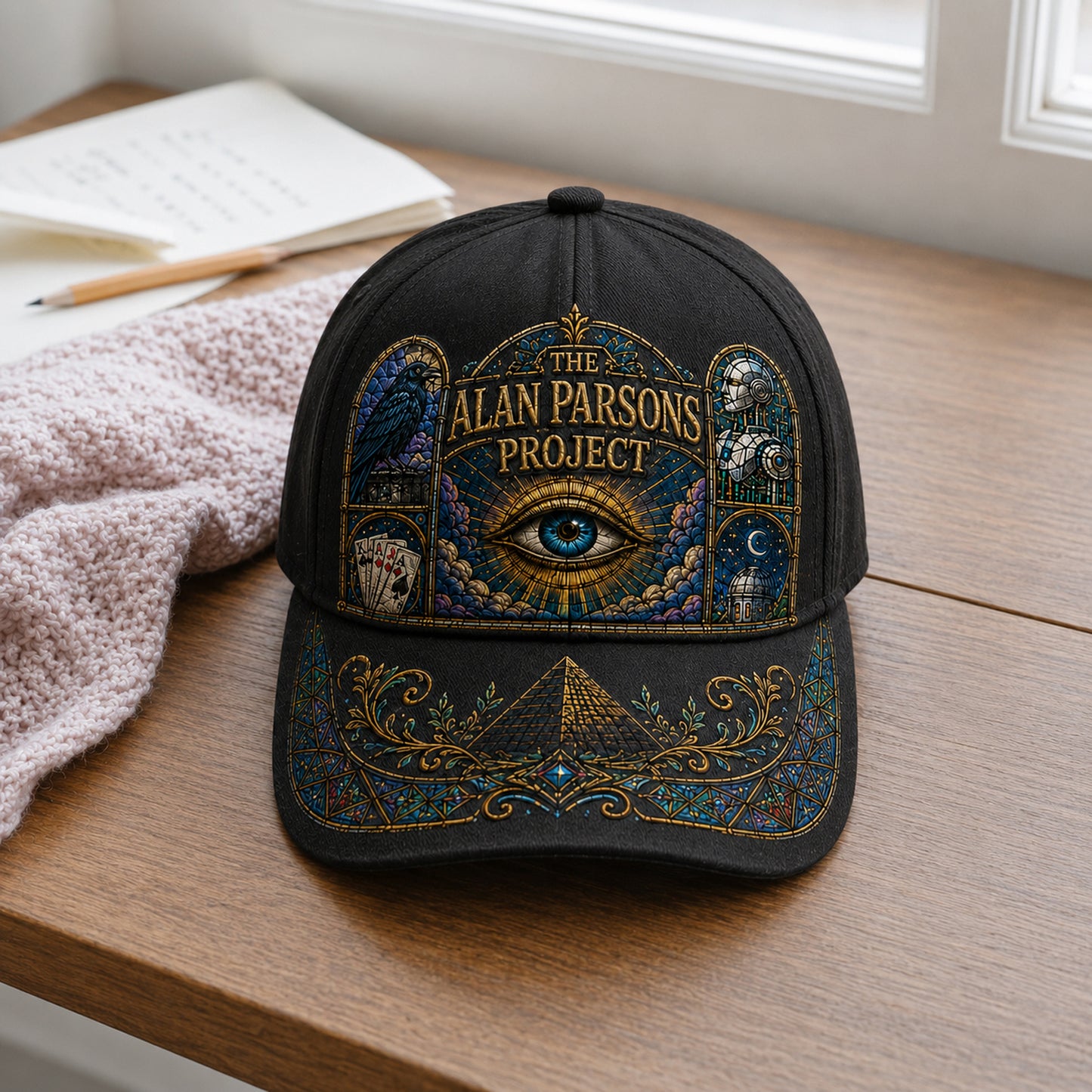 The Alan Parsons Project Stained Glass Embroidered Denim Cap