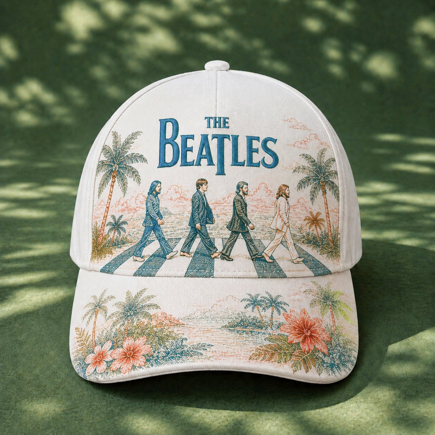 The Beatles Abbey Road Tropical Embroidered Denim Cap