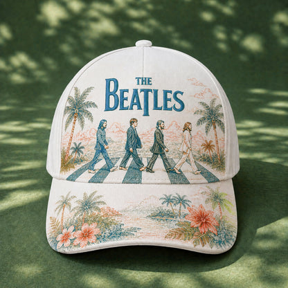 The Beatles Abbey Road Tropical Embroidered Denim Cap