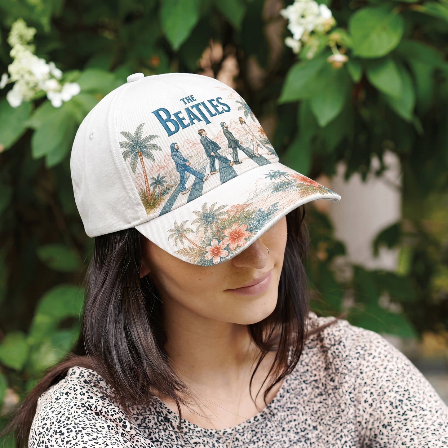 The Beatles Abbey Road Tropical Embroidered Denim Cap