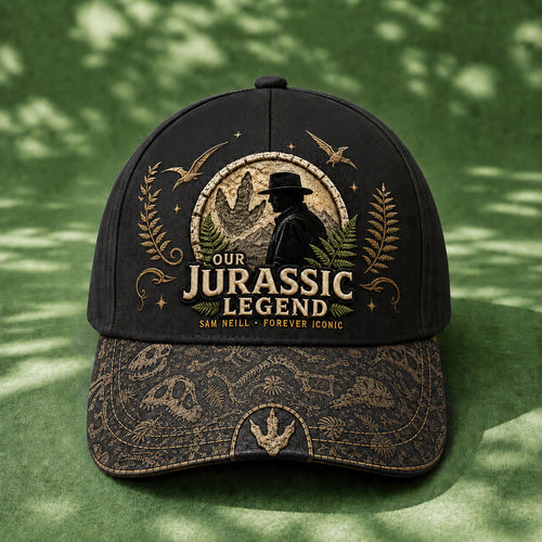Jurassic Legend Sam Neill Embroidered Vintage Denim Cap